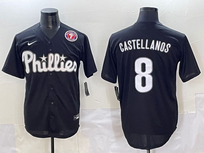 Men 2025 Philadelphia Phillies #8 Castellanos Black Fashion Nike MLB Jersey style 7157->houston astros->MLB Jersey